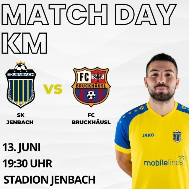 🔵 Letztes Heimspiel der Saison! 🟡

Am Freitag, den 13. Juni 2025 um 19:30 Uhr heißt es noch ein letztes Mal in dieser Saison: Matchday im Stadion Jenbach! Unsere Kampfmannschaft trifft im Heimspiel auf den FC Bruckhäusl. 💪⚽

📍 Besonders emotional wird es auch deshalb, weil wir an diesem Abend zwei verdiente Spieler verabschieden: Daniel Nagraisalovic und Elyasa Sahin bestreiten ihr letztes Heimspiel im SKJ-Dress. Danke für euren Einsatz – ihr werdet uns fehlen!

🍔🍻 Natürlich ist auch für Speis & Trank gesorgt – Kantine und Grillstation haben geöffnet.

Kommt vorbei, genießt einen stimmungsvollen Fußballabend und unterstützt unser Team beim Saisonfinale!

#skjenbach #letzterHeimspieltag #dankeDaniel #dankeElyasa #matchday #heimspiel #blaugelb #gemeinsamblaugelb #tirolerfussball #saisonabschluss #TeamSpirit #BlauGelbPower #FanSupport #jenbach #tirol #landesligaost #fcbruckhäusl