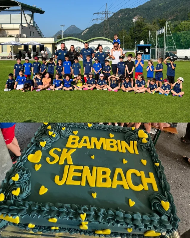 🔵 Abschlussfeier unserer Bambinis 🟡

Der Sommer steht vor der Tür – und unsere Bambinis starten als erstes Team in die wohlverdiente Pause. Über 40 Kindergartenkinder erlebten zum Abschluss noch einmal eine Trainingseinheit voller Spaß, Bewegung und Freude! 🏃‍♂️🏃‍♀️

Ein besonderes Highlight: Eine engagierte Mama überraschte die Kids mit einer selbstgemachten Bambini-Torte, die für strahlende Augen sorgte! 🎂

Wir wünschen allen Kindern und Familien einen wunderschönen Sommer und freuen uns schon jetzt auf ein Wiedersehen im Herbst! 🌻

#skjenbach #bambinis #abschlussfeier #blaugelbefamilie #fußballmachtspaß #skjzukunft #kinderfußball #nachwuchsarbeit #nextgen #jenbach