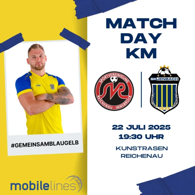 🔵 Testspiel gegen die SVG Reichenau Juniors 🟡

Es geht wieder los! Unsere Jungs bestreiten ihr erstes Testspiel in neuer Formation! 💪

📅 Datum: Dienstag, 22. Juli
⏰ Anstoß: 19:30 Uhr
📍 Ort: Reichenau

Kommt vorbei und unterstützt unser Team auf dem Weg in die neue Saison! 🙌

#SKJenbach #Testspiel #SVGReichenau #Fußballvorbereitung #BlauGelb #Teamgeist #Fußballliebe #GemeinsamStark #gemeinsamblaugelb #jenbach #tirol